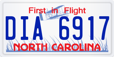 NC license plate DIA6917