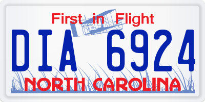 NC license plate DIA6924