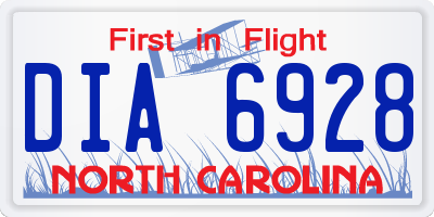 NC license plate DIA6928