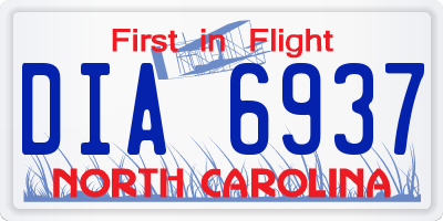 NC license plate DIA6937