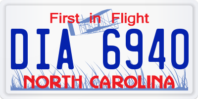 NC license plate DIA6940