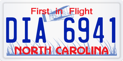 NC license plate DIA6941