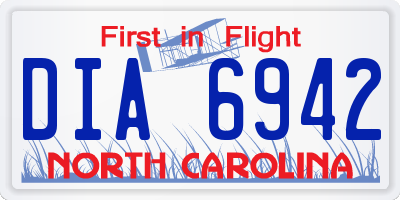 NC license plate DIA6942