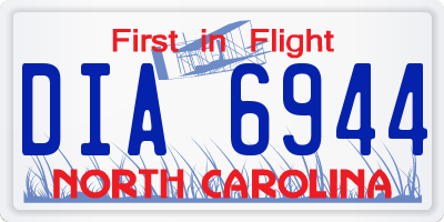 NC license plate DIA6944