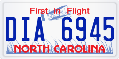 NC license plate DIA6945