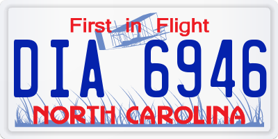 NC license plate DIA6946
