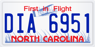 NC license plate DIA6951