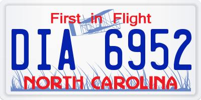 NC license plate DIA6952