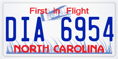 NC license plate DIA6954