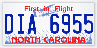 NC license plate DIA6955