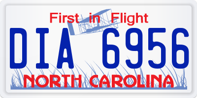 NC license plate DIA6956