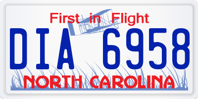 NC license plate DIA6958