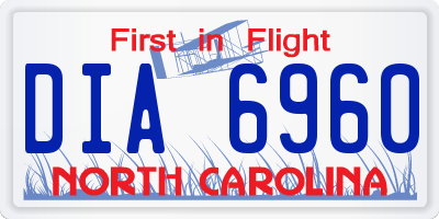 NC license plate DIA6960