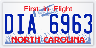 NC license plate DIA6963