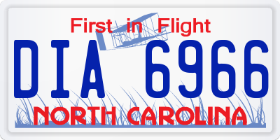 NC license plate DIA6966