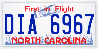 NC license plate DIA6967