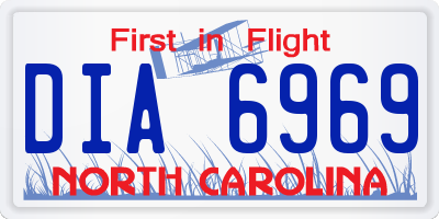 NC license plate DIA6969