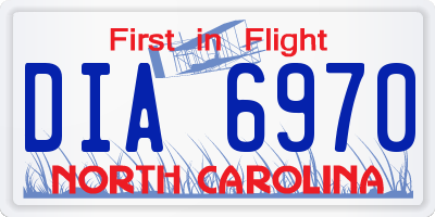 NC license plate DIA6970