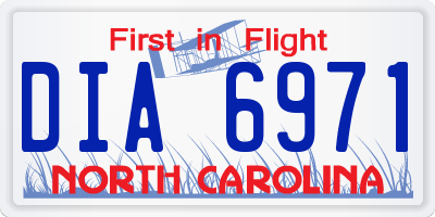 NC license plate DIA6971