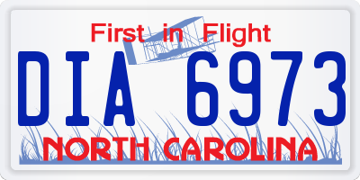 NC license plate DIA6973