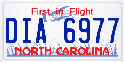 NC license plate DIA6977
