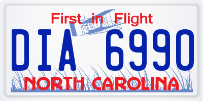 NC license plate DIA6990