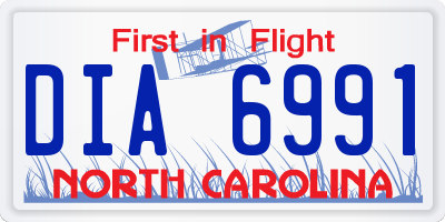 NC license plate DIA6991