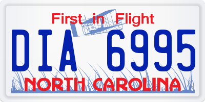 NC license plate DIA6995