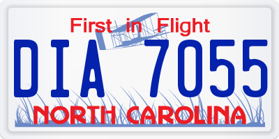 NC license plate DIA7055