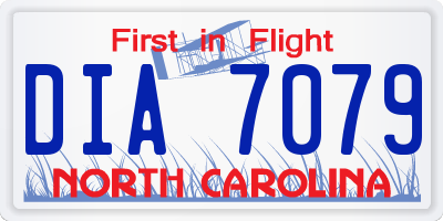 NC license plate DIA7079
