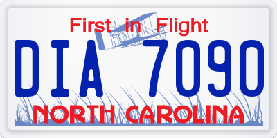 NC license plate DIA7090