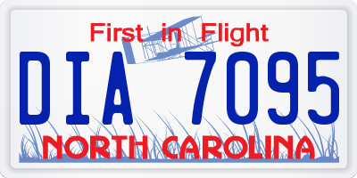 NC license plate DIA7095