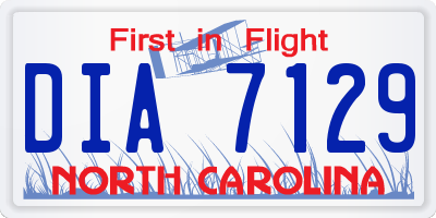 NC license plate DIA7129