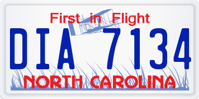 NC license plate DIA7134