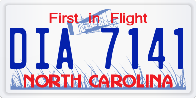 NC license plate DIA7141