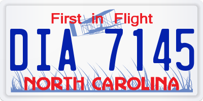 NC license plate DIA7145