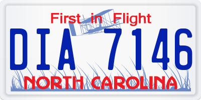 NC license plate DIA7146