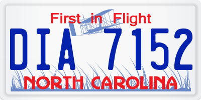 NC license plate DIA7152