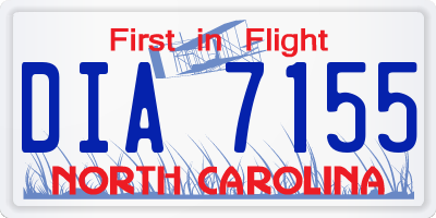 NC license plate DIA7155