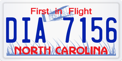 NC license plate DIA7156