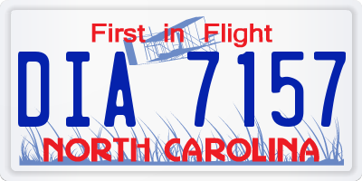 NC license plate DIA7157