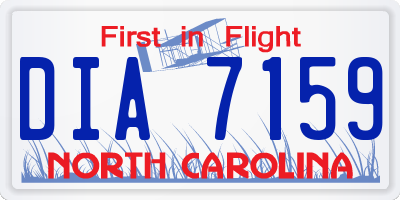 NC license plate DIA7159