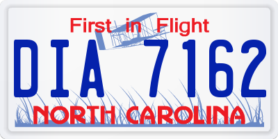 NC license plate DIA7162