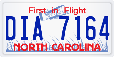 NC license plate DIA7164
