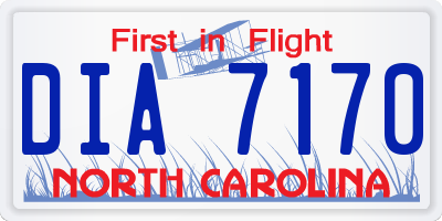 NC license plate DIA7170