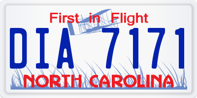 NC license plate DIA7171