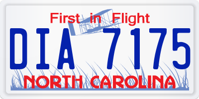 NC license plate DIA7175
