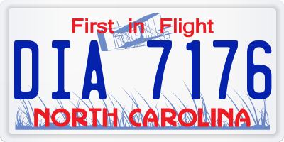 NC license plate DIA7176