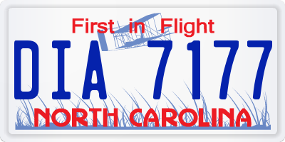 NC license plate DIA7177