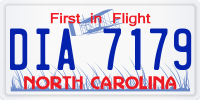 NC license plate DIA7179